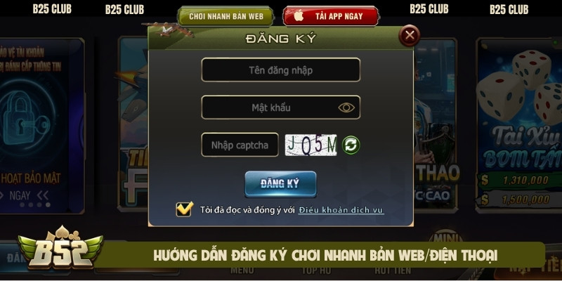 Hướng dẫn đăng ký chơi nhanh bản web/điện thoại